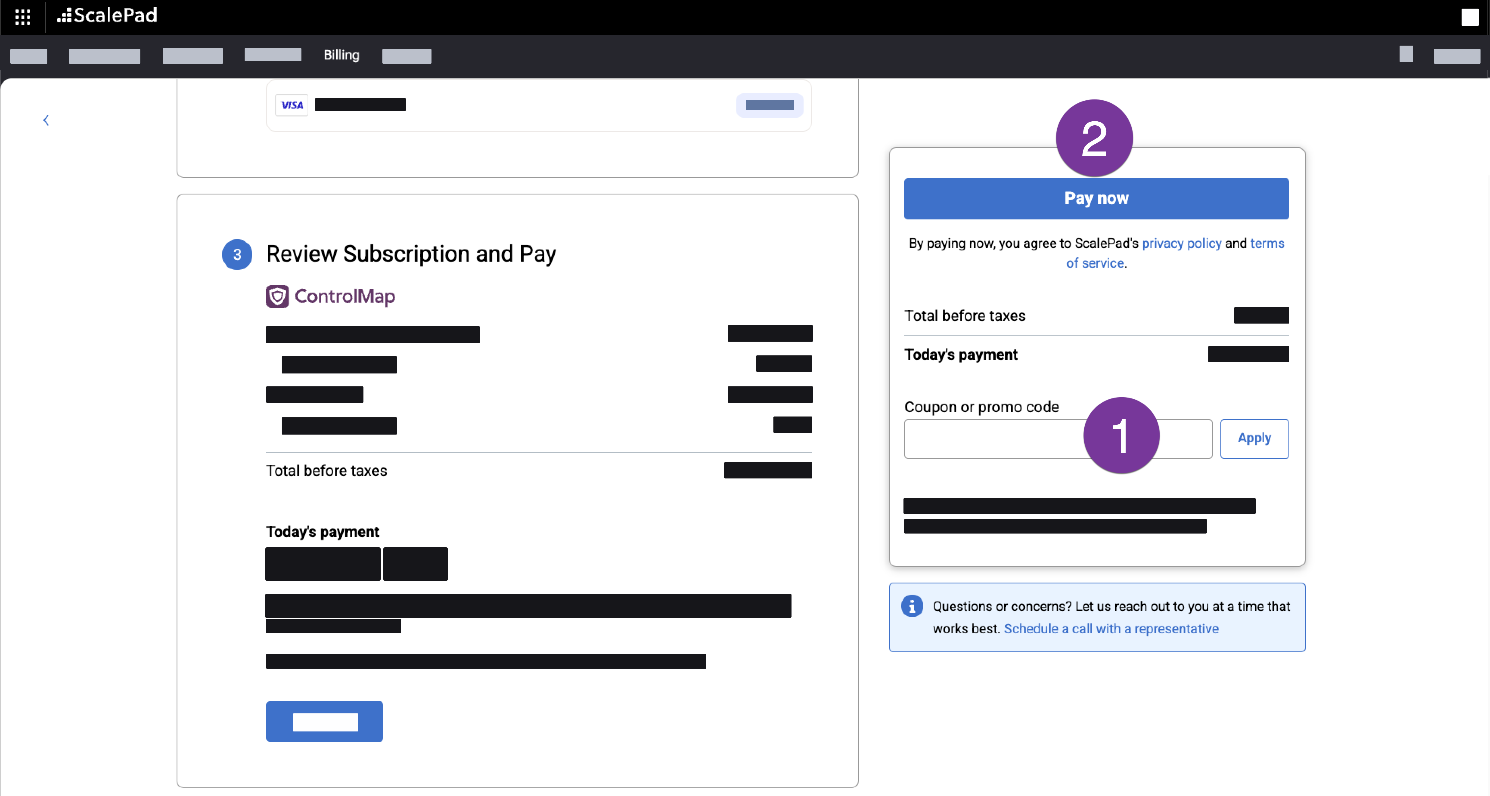 Add promo code and click Pay now.png