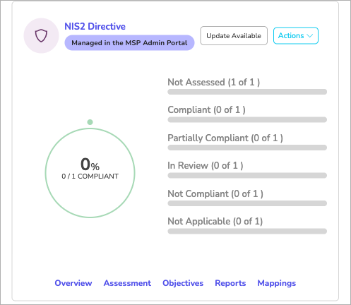 Update Available on a client's imported custom framework